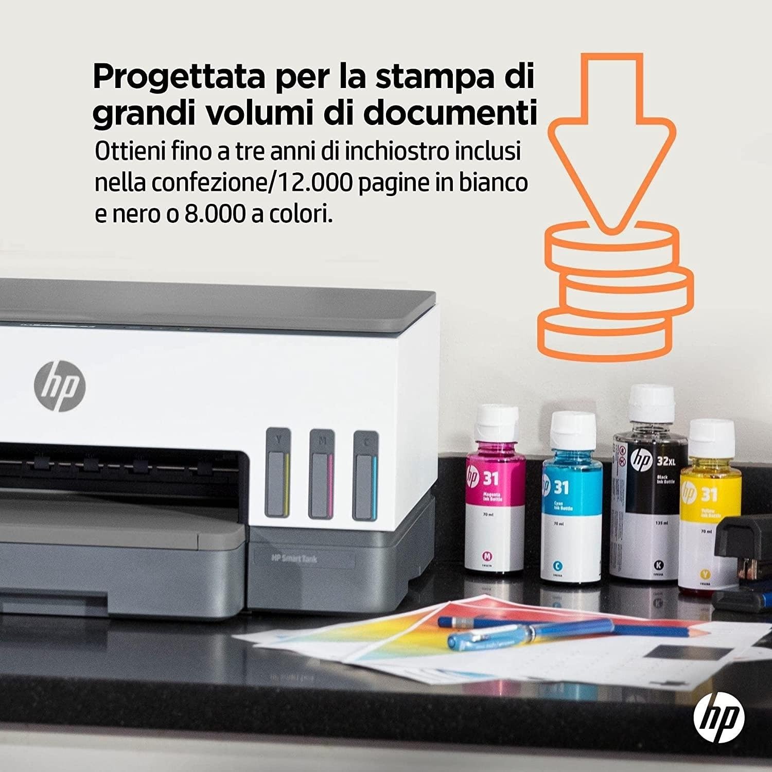 HP Smart Tank Plus 7005 AiO Stampante Serbatoio Ricaricabile Multifunzione a Colori Wi-Fi Fronte e Retro Automatica Bianca