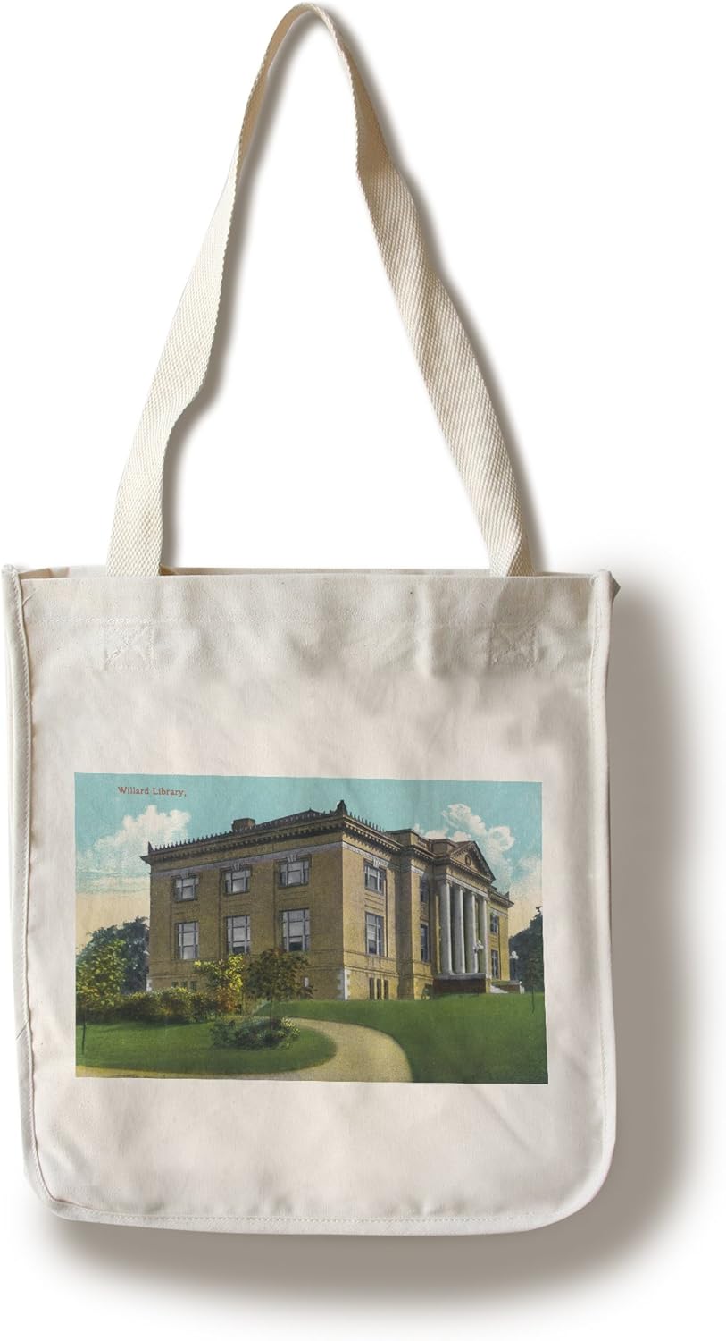 Amazon｜Battle Creek、ミシガン州ウィラード図書館外装 Canvas Tote Bag LANT35988TT｜アート