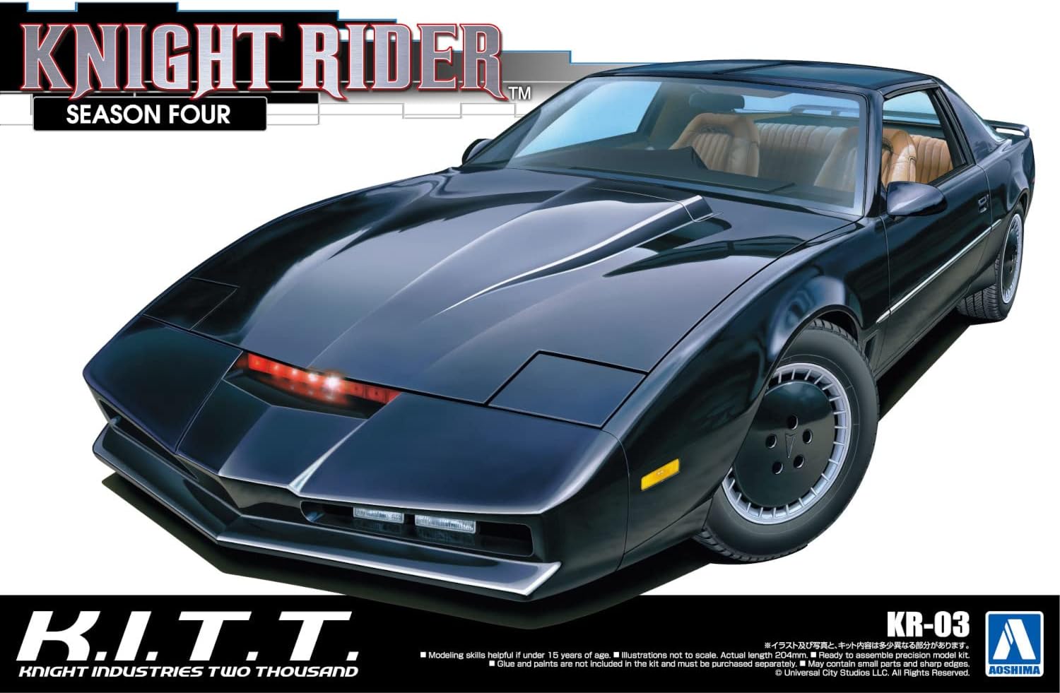 Aoshima Bunka Kyozai Movie Mecha Series KR-03 Night Rider Night 2000 K.I.T.T. Season IV 1/24 Scale Plastic Model