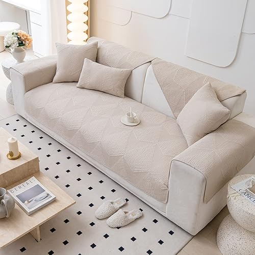 Miniatura 4 de vctops Funda acolchada de algodón para sofá, con patrón geométrico bohemio, funda antideslizante para sofá modular, protector de muebles para