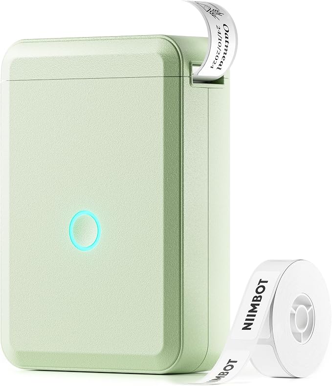 NIIMBOT Label Maker Machine Bluetooth Label Printer, Wireless Mini Labeler D110 Upgraded Version, Green