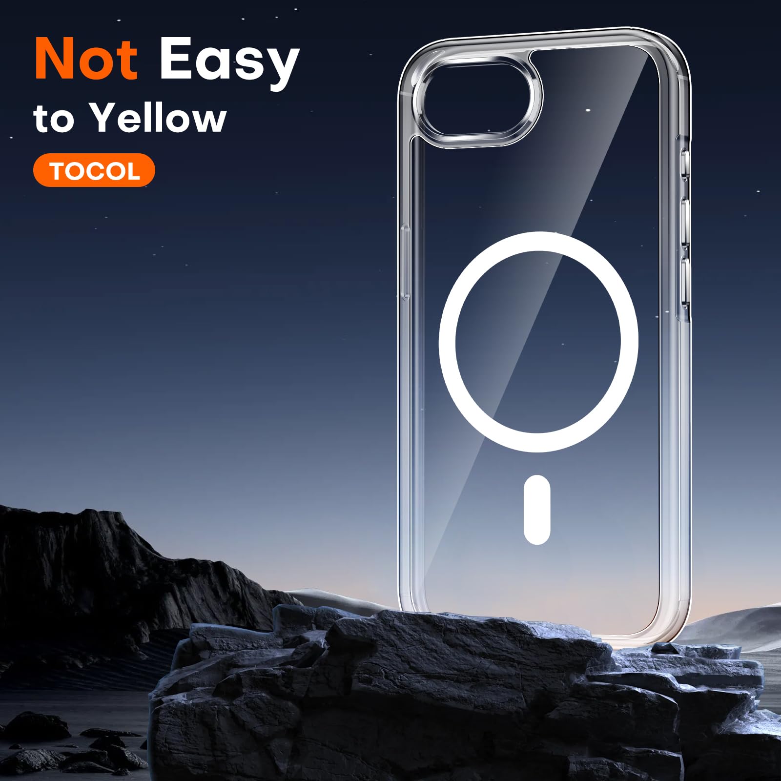 TOCOL Cover Magnetica per iPhone 16e 6,1 Pollic, Compatibile con MagSafe, Senza Ingiallimento, Trasparente