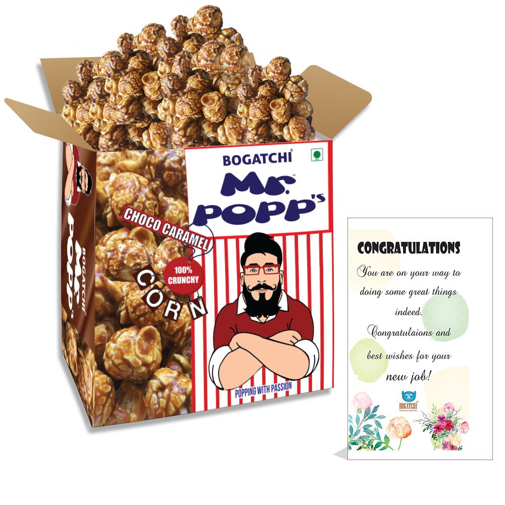 BOGATCHI Mr.POPP's Dark Chocolate Popcorn, 100% Crunchy Mushroom Popped Kernels, Handcrafted Gourmet Popcorn, Best Congratulations Gift, 375g + Free Congratulations Greeting Card-picture-29