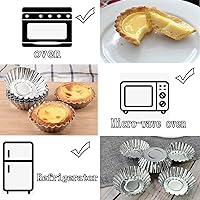 Vista 3 de Moldes para tarta de huevo, paquete de 32 moldes para tartas de 2.75 pulgadas, mini latas de aluminio para hornear (paquete de 32 – 2.75 pulgadas)