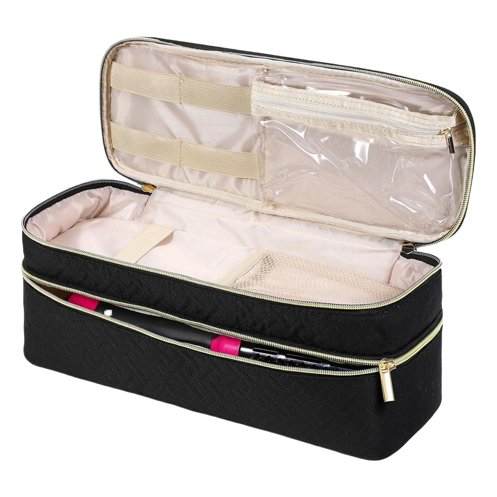 Xjdzineq Protective Padded Storage Organizers for Hair Tool Lining Prevents Scratches Damage Solution Double Layer Travel Hair Dryer Bag
