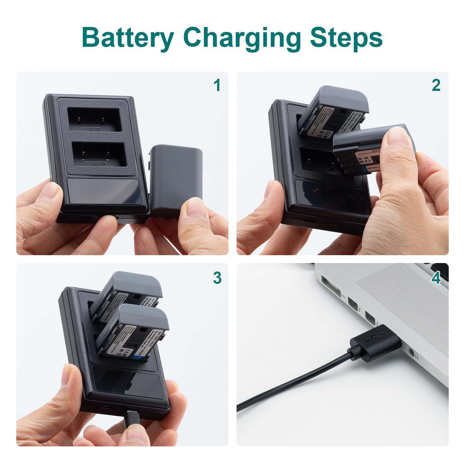 Canon NB-2L NB-2LH batteria 2 pezzi + caricatore Dual USB per EOS 350D 400D PowerShot G7 G9