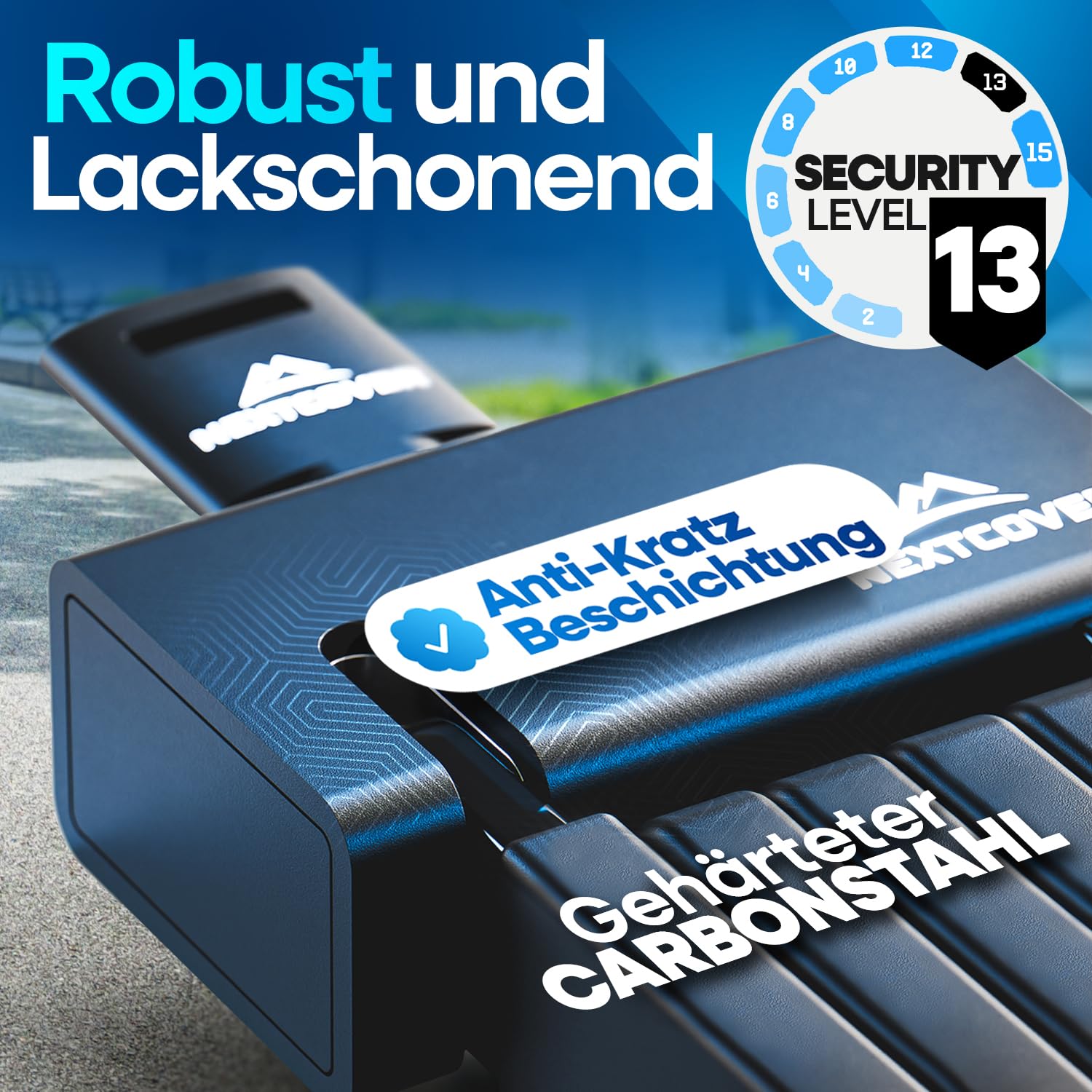 NEXTCOVER® Faltschloss Fahrrad FoldOne 100cm - Das Original - mit SteelSecure-Technologie und 3 Schlüsseln I Robustes Fahrradschloss Faltschloss, Fahrradschloss hohe Sicherheit mit Halterung