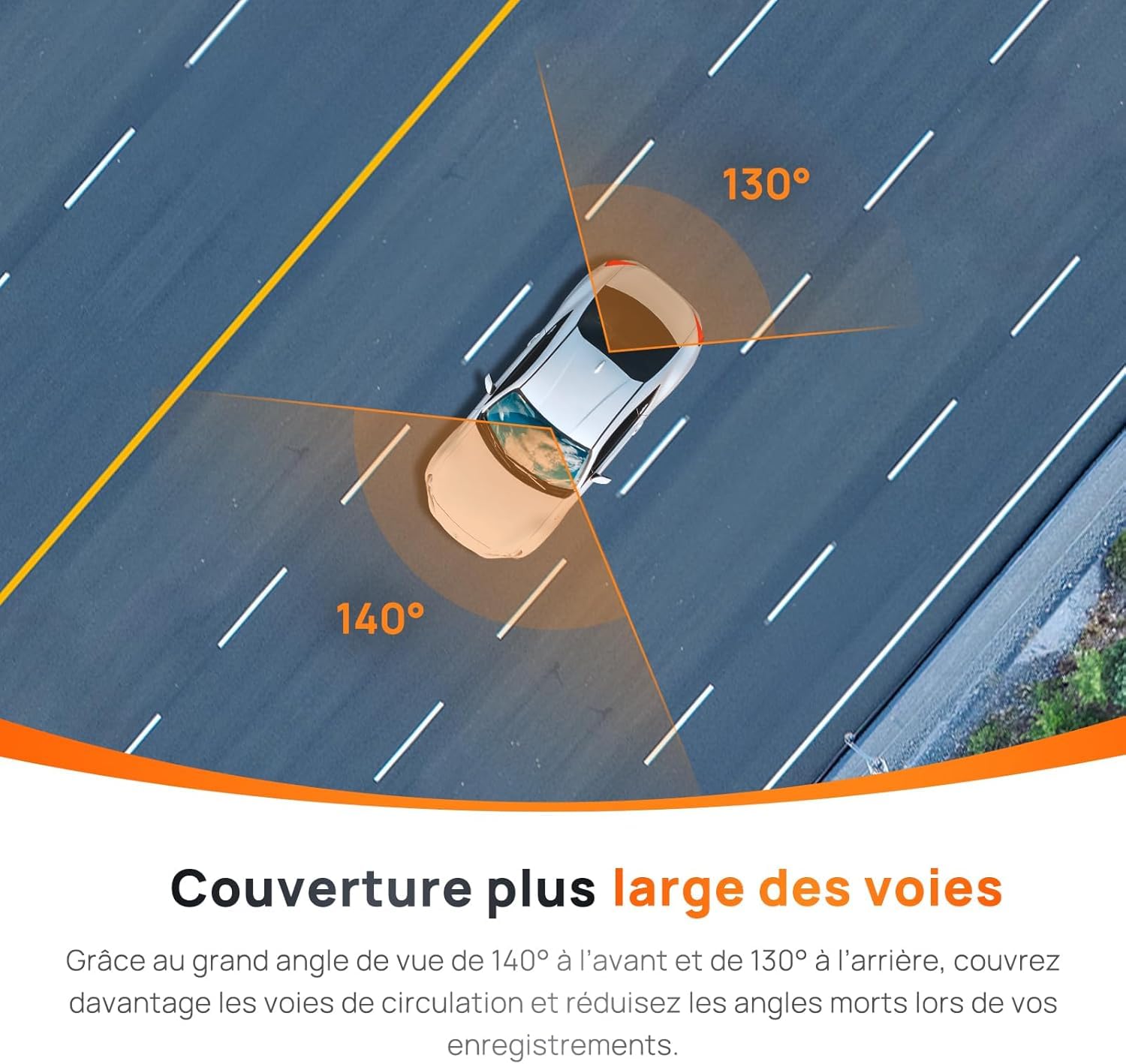 70mai 2.7K Dashcam Voiture Avant Arriere A500S Full HD Dash Cam Camera Voiture 1944P+1080P avec GPS Voiture et WiFi Intégrés, Enregistrement en Boucle, Mode Parking 24H et ADAS, Contrôle Via App