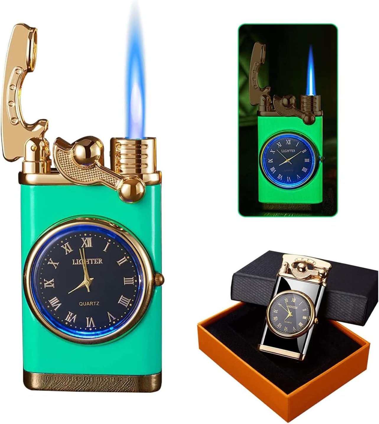 Accendino Vintage Ottone A Cherosene - Ricaricabile Antivento Con Confezione Regalo