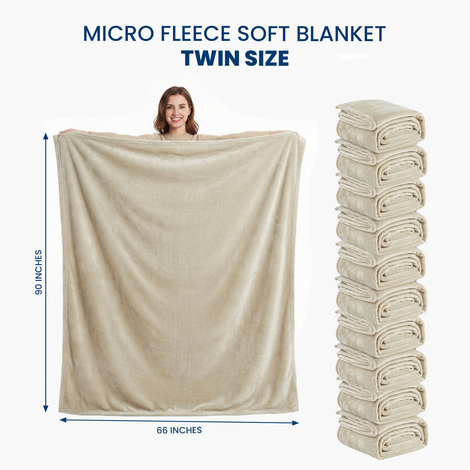 Amazon.com: Ryotei Twin Micro Fleece Soft Blanket 66x90 (Pack of