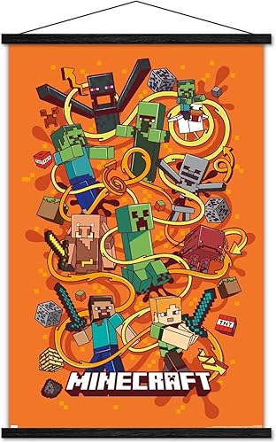 Trends International Minecraft - Póster de pared Funtage, 22.375 x 34 pulgadas, paquete de impresión premium y colgador negro
