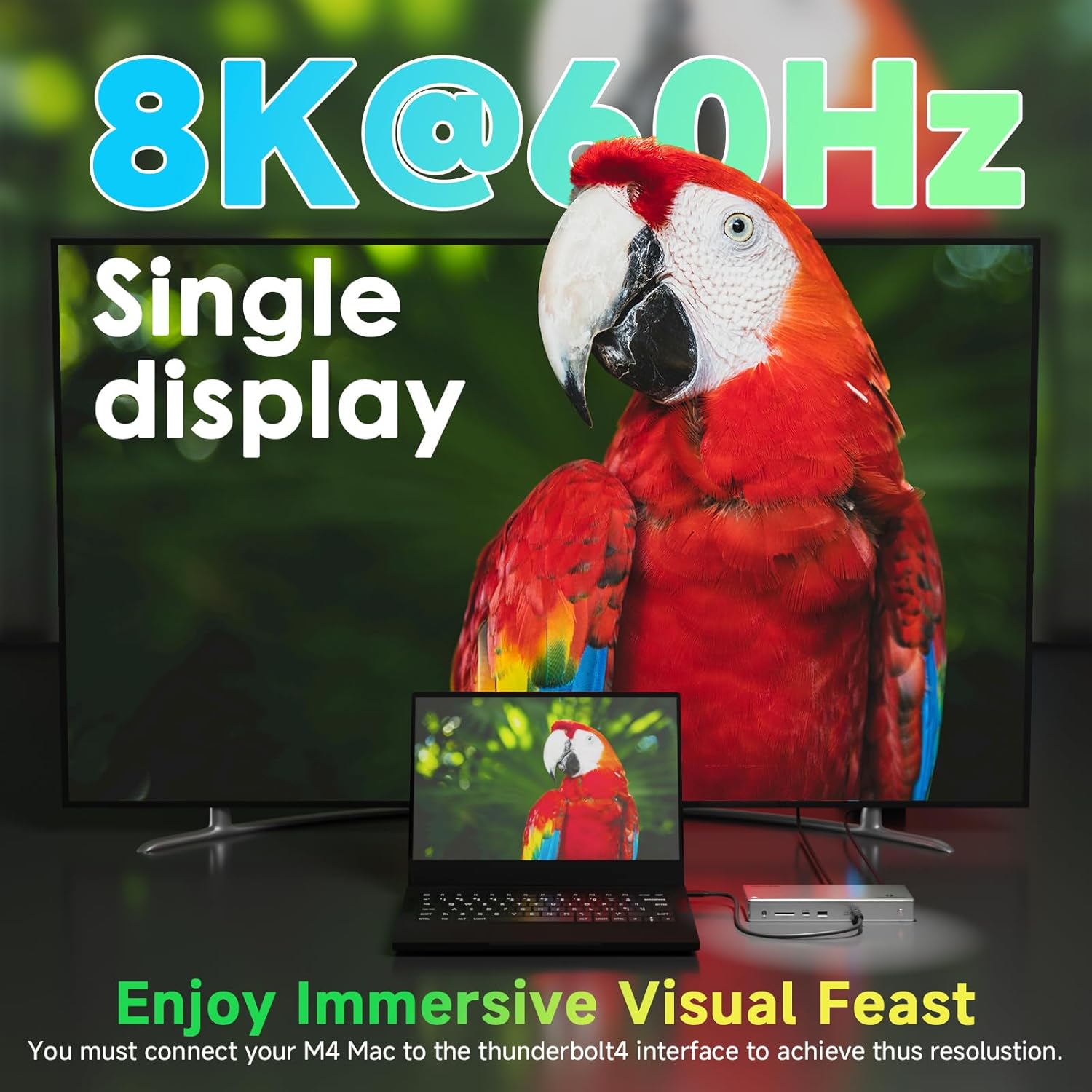 Thunderbolt 4 Dock, WAVLINK Docking Station with Dual 4K@60Hz Monitors, Four Thunderbolt 4 Ports, 98W PD, 2.5G RJ45 Ethernet, SD V4.0, 10Gbps USB3.1, for MacBook Pro/Air etc - Image 3