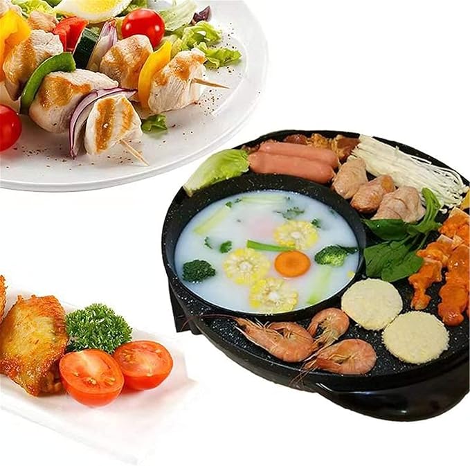 Parrilla Eléctrica Barbacoa y Olla Caliente 2 en 1 Jyuiipcz miniatura 6