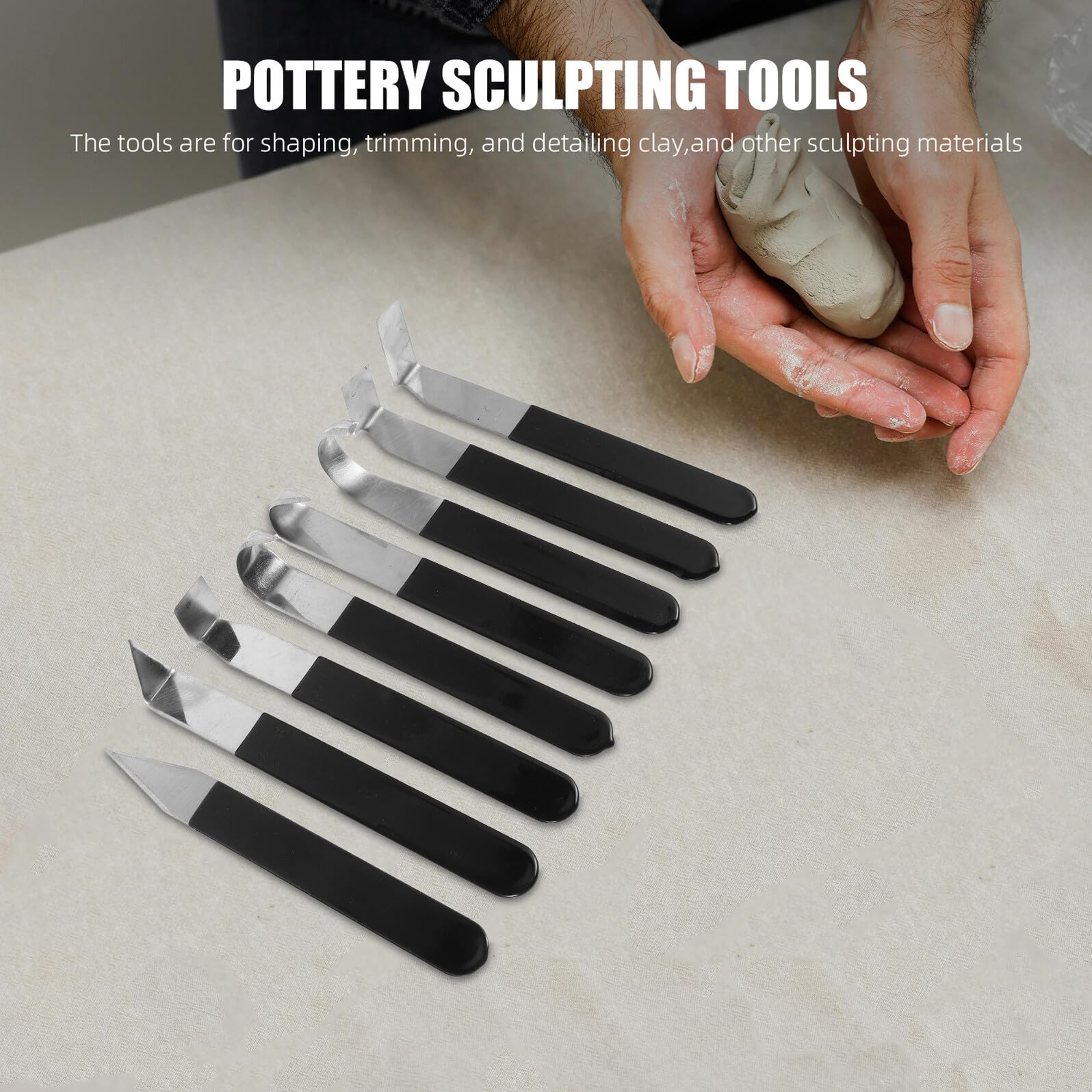STOBAZA 8piezas Cuchillo para Recortar Embriones de Arcilla Herramienta de Esculpir Acero Inoxidable para Manualidades Tallar y Moldear Arcilla para Modelismo