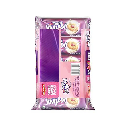 Britannia Treat Jim Jam Cream Biscuits, 600g Promo Pack