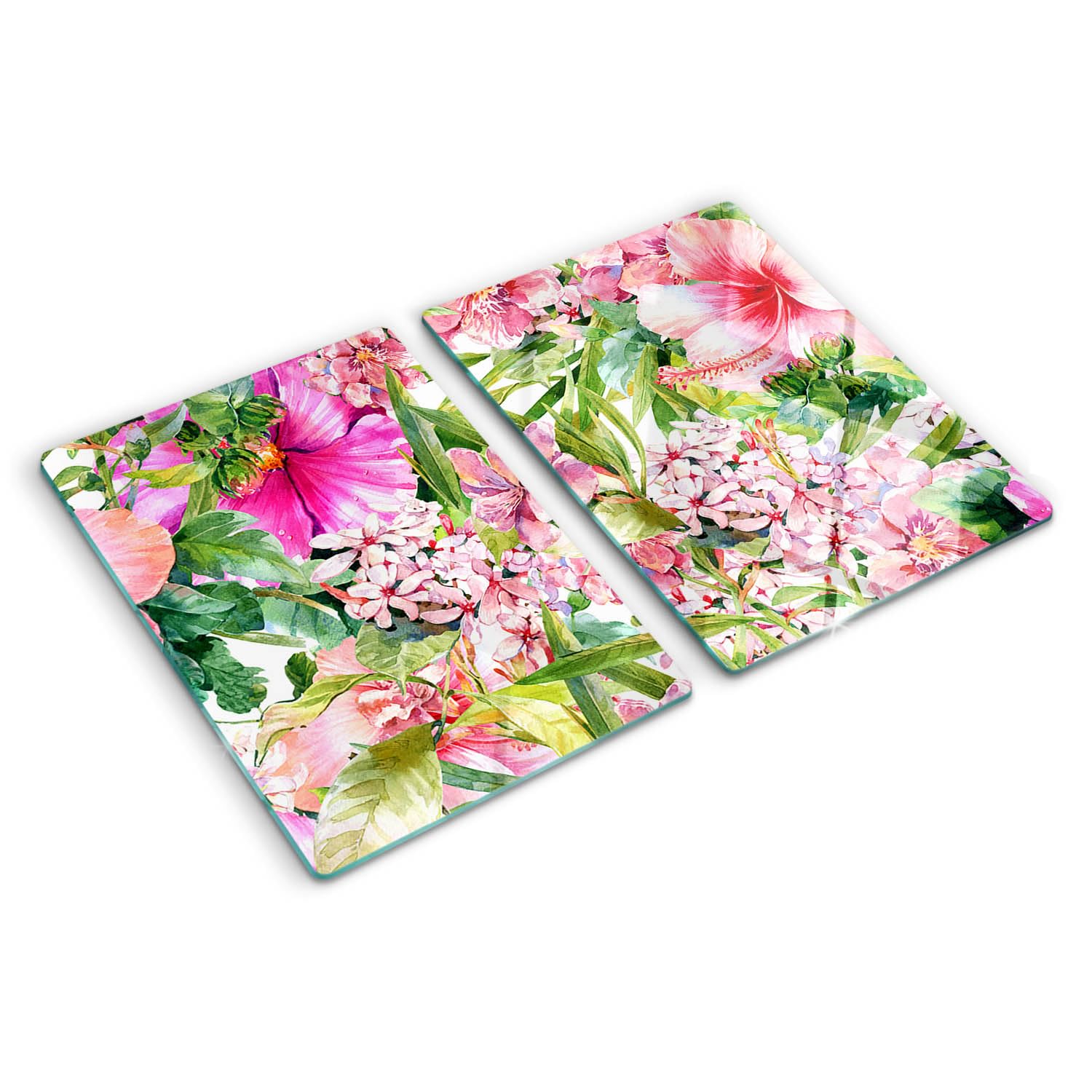Planche à découper verre trempé Tulup protection plaque induction 2x40x52cm motif floral
