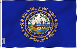ANLEY Fly Breeze 3x5 Foot New Hampshire State Flag - Vivid Color and Fade Proof - Canvas Header and Double Stitched - New Hampshire NH Flags Polyester with Brass Grommets 3 X 5 Ft