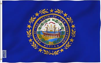 ANLEY Fly Breeze 3x5 Foot New Hampshire State Flag - Vivid Color and Fade Proof - Canvas Header and Double Stitched - New Hampshire NH Flags Polyester with Brass Grommets 3 X 5 Ft