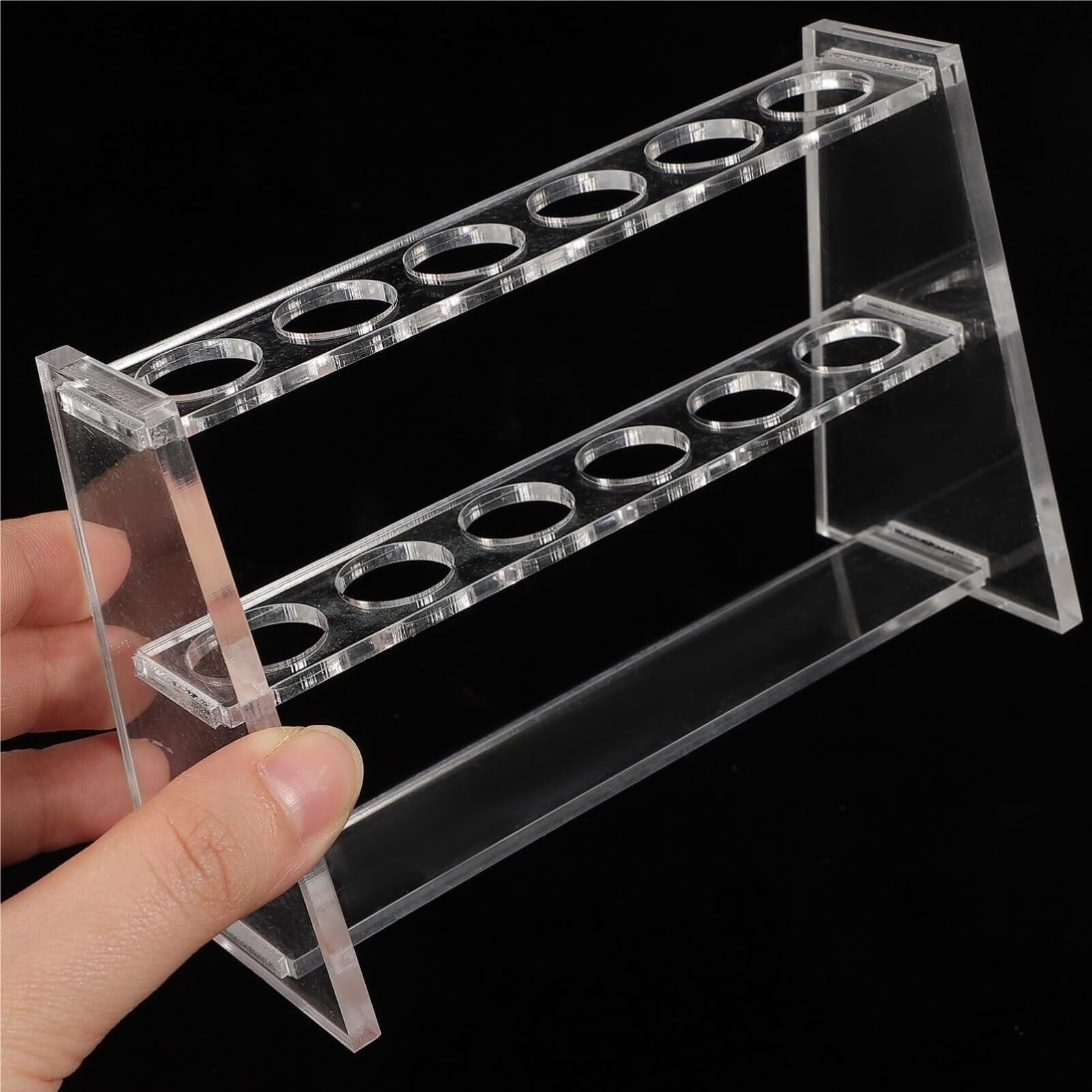 Reagenzglasgestell 2 Pcs Acryl Reagenzglas Rack 6 Slots Halter Display for 10ml Wissenschaftliche Laborexperimente