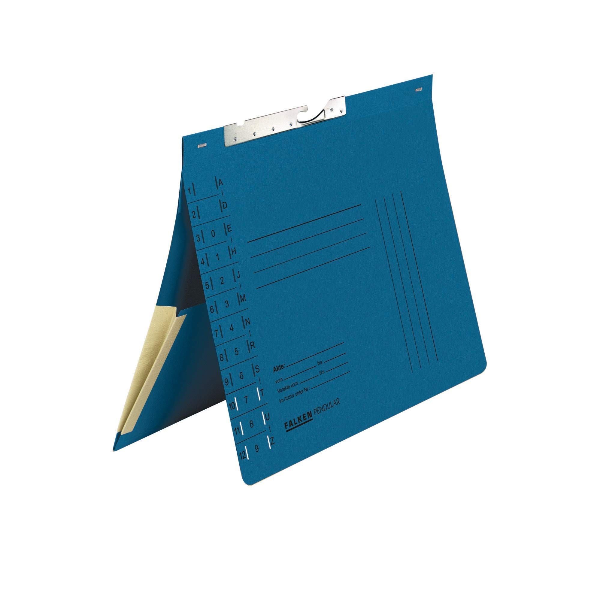 FALKEN 50x Pendular Pendelhefter aus Recycling-Karton DIN A4 blau | Made in Germany Behördenheftung mit Schlitzstanzung und Dehntasche Blauer Engel
