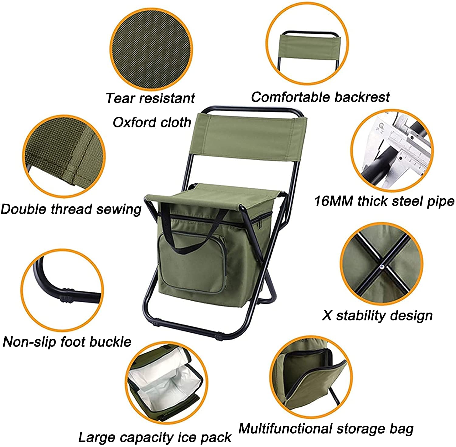 Chaise De Pêche Avec Sac Isotherme, Sac à Dos Portable, étanche