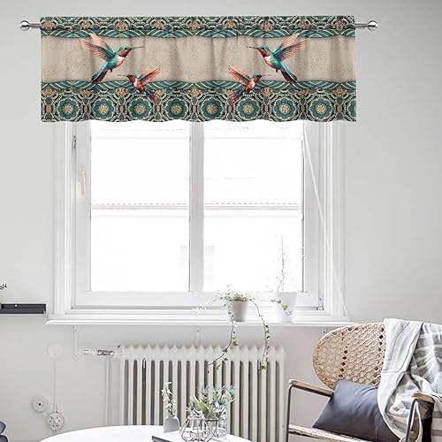 Miniatura 16 de DISNIMO Van Gogh - Cenefas de noche estrellada para ventanas, cenefa de cortina de cocina, 54 x 18 pulgadas, cortinas cortas azules para decoración