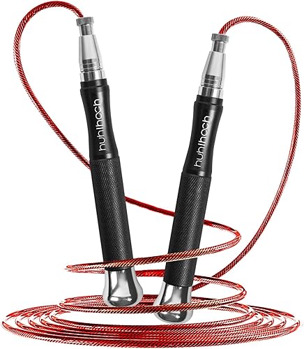 Cuerda de saltar con peso de velocidad con mecanismo de bloqueo seguro, giro suave de 360, asas antideslizantes con textura mate, cuenta con 2