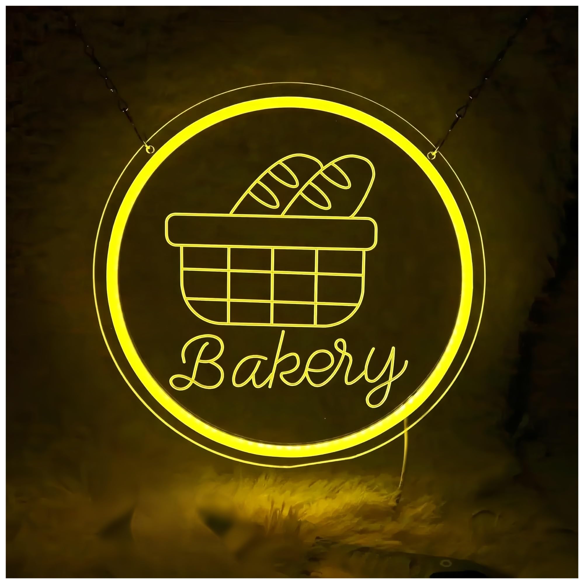 SHOUXI Sign Lamp Bakery Neon Sign for Shop Store Wall Decor for Garden Restaurant 32x32cm