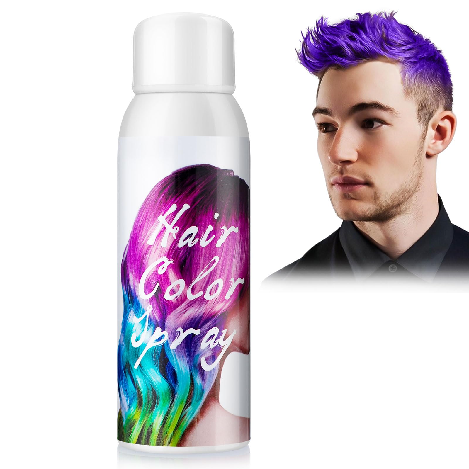 Purple Hair Colour Spray, Temporary Coloured Hairspray, Washable One Time Hair Dye Spray for Party Fancy Dress Cosplay Halloween, Fast Dyeing, Suitable for Many Hair Types of Kids Adults- 100ml
