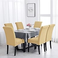 Vista 5 de Joccun - Juego de 4 fundas para sillas de comedor, fundas elásticas para sillas de comedor, fundas de asiento para sillas de comedor, funda