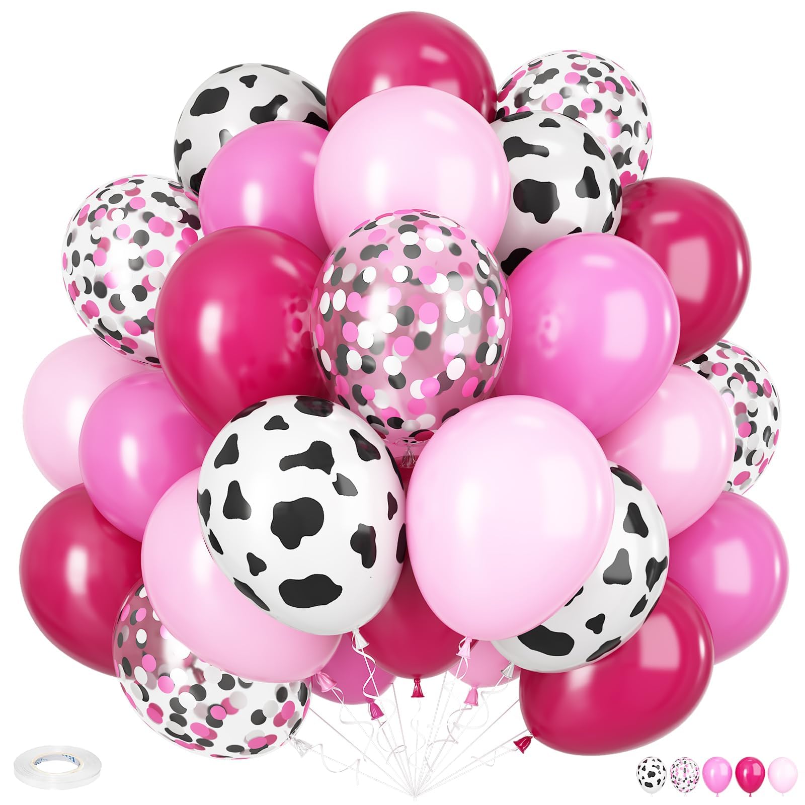 Cow Balloons, 12 Inch Cow Print Balloons Hot Pink Balloons
