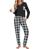Womens Pajamas Set Long Sleeve Christmas PJ Sets Soft Lounge Set for Women Sleepwear Joggers with Pockets