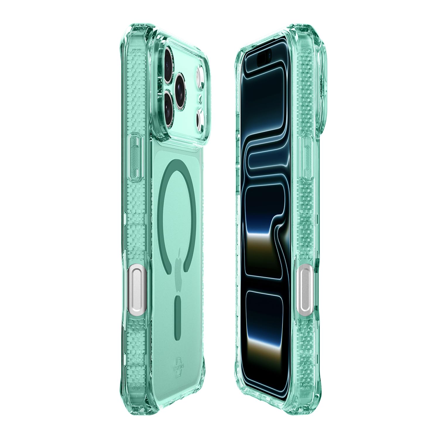 ITSKINS Hybrid R // Custodia protettiva magnetica opaca per iPhone 17 Pro Max, compatibile con MagSafe, custodia sottile militare antiurto, cover ibrida sottile, verde chiaro