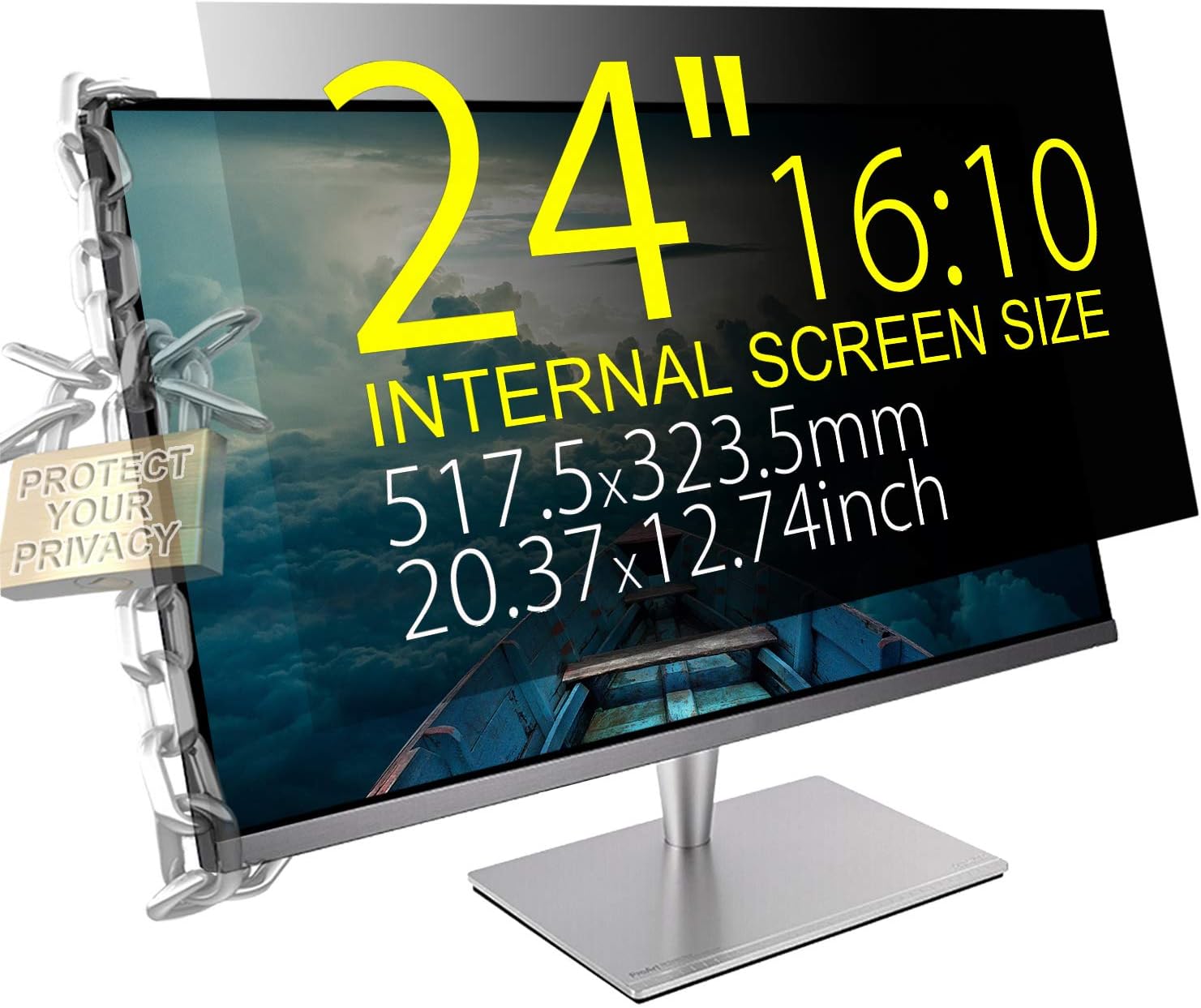 Cheapest 🛒 MAYAMANG 24 (16:10 Aspect Ratio) Privacy Screen Protector for Widescreen Computer Monitor - 20.37x12.74 inch/517.5x323.5 mm - Privacy Filter Display Filter Film - We Offer 2 Different 24 Filter Size