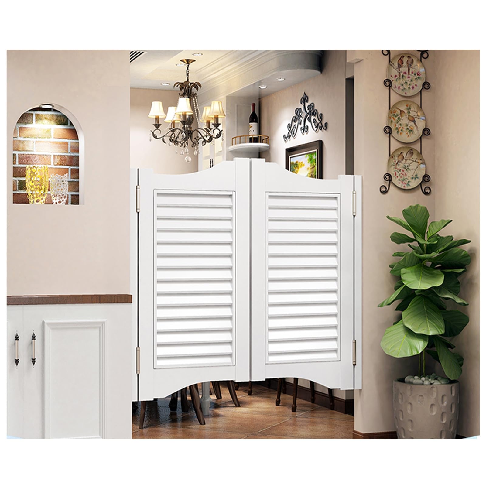 Puerta Abatible de Madera Maciza para Interiores,Puertas Batientes de Café Retro,Puerta Vaiven de Cierre Automático,Barra Cocina Pasillo Entrada Valla,Personalizable ( Color : B , Size : W80xH80cm(31.