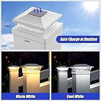 Vista 5 de APONUO Paquete de 12 luces solares para tapa de poste de 4 x 4, 5 x 5, 6 x 6 pulgadas, vallas de madera y vinilo - IP65 impermeable