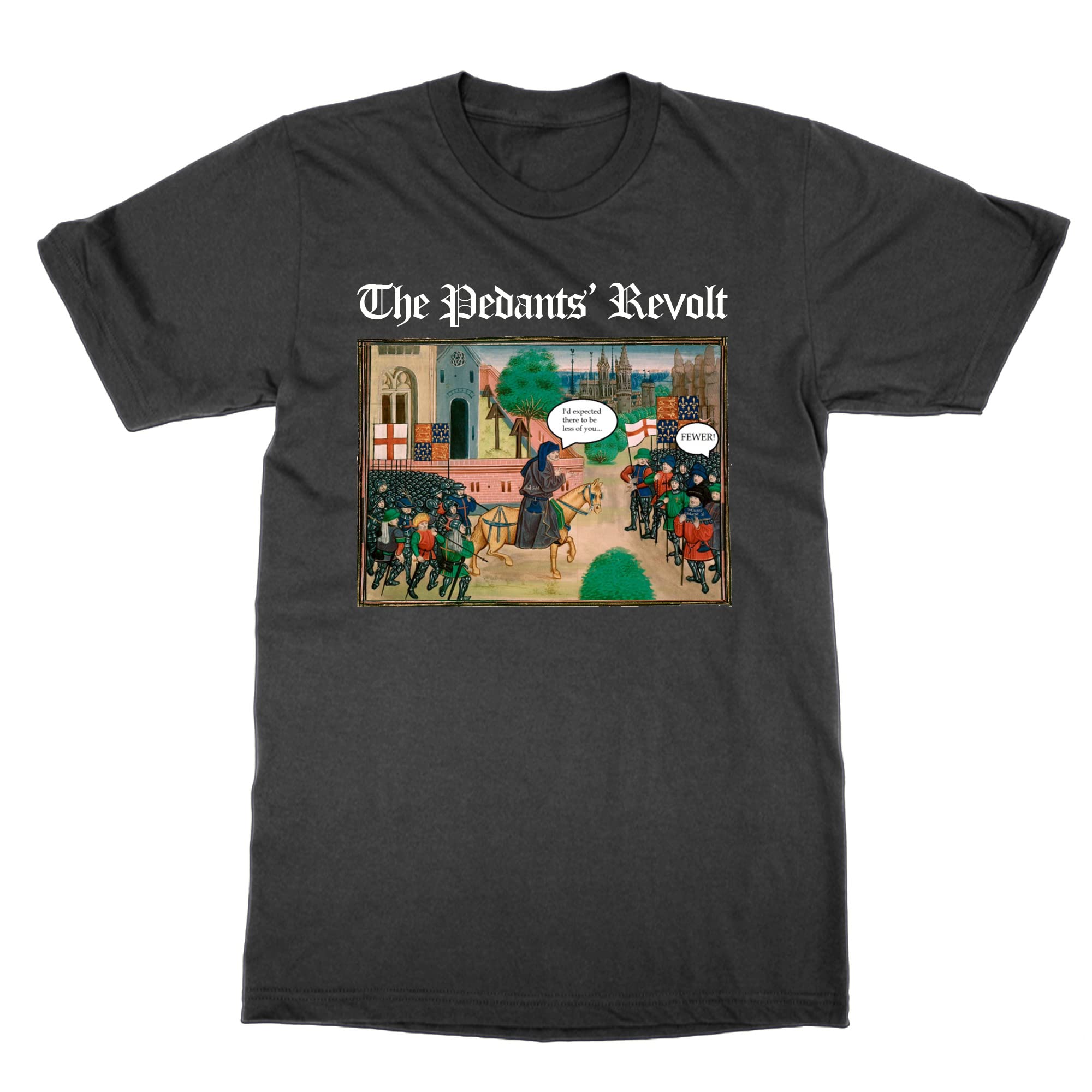 Cliquewear Men's Black The Pedants' Revolt Grammar T-Shirt (, M)