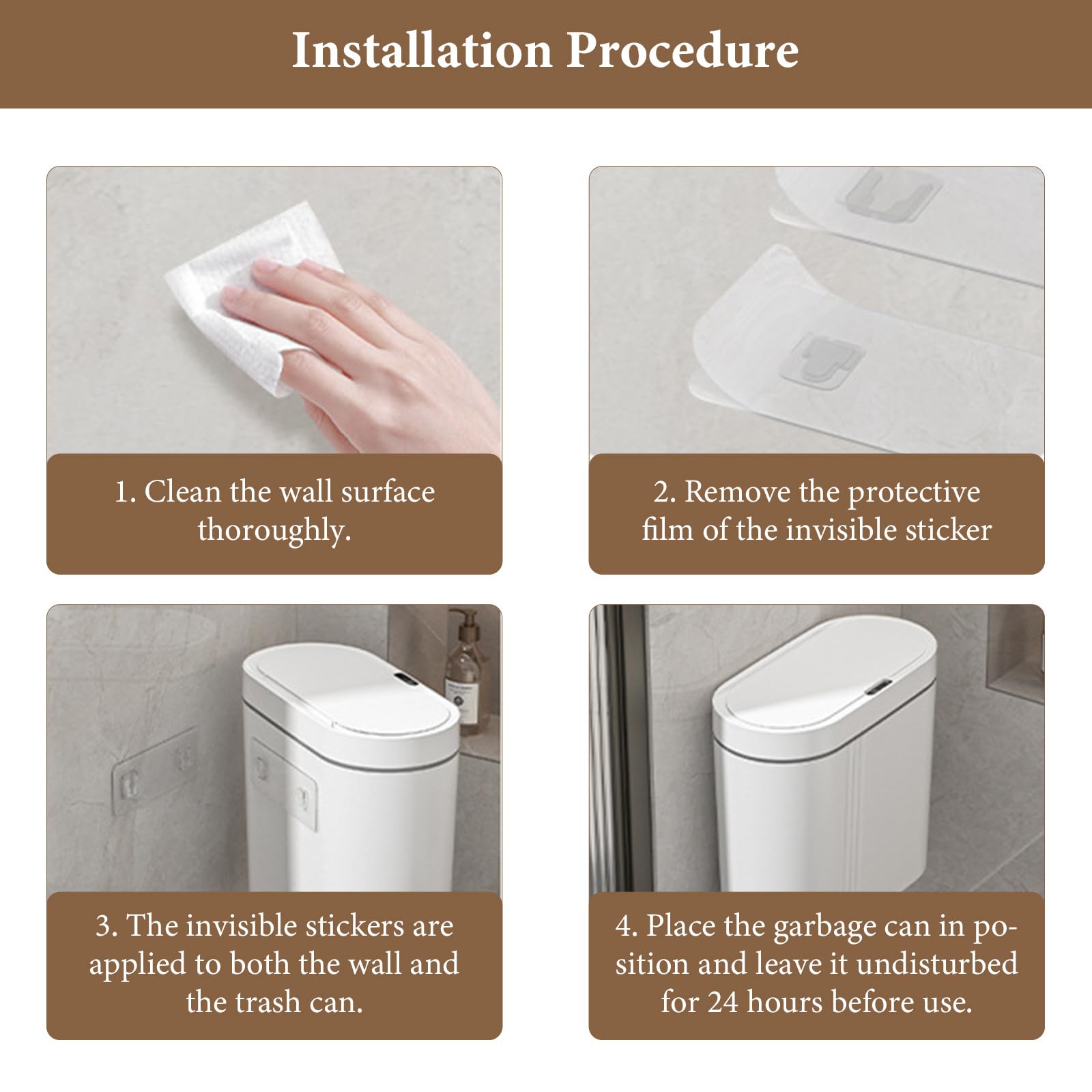 Pattumiera con sensore intelligente da 16 l, cestino da bagno sospeso con coperchio, ricaricabile e impermeabile, con sensore di movimento, sottile per armadio da cucina, camera da letto, ufficio