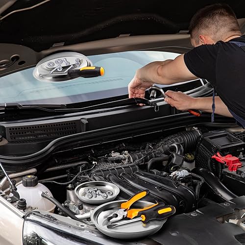 Miniatura 7 de 3 bandejas magnéticas para herramientas con 5 libras, juego de herramientas magnéticas telescópicas, 3 pulgadas, 4 pulgadas, 6 pulgadas, bandeja