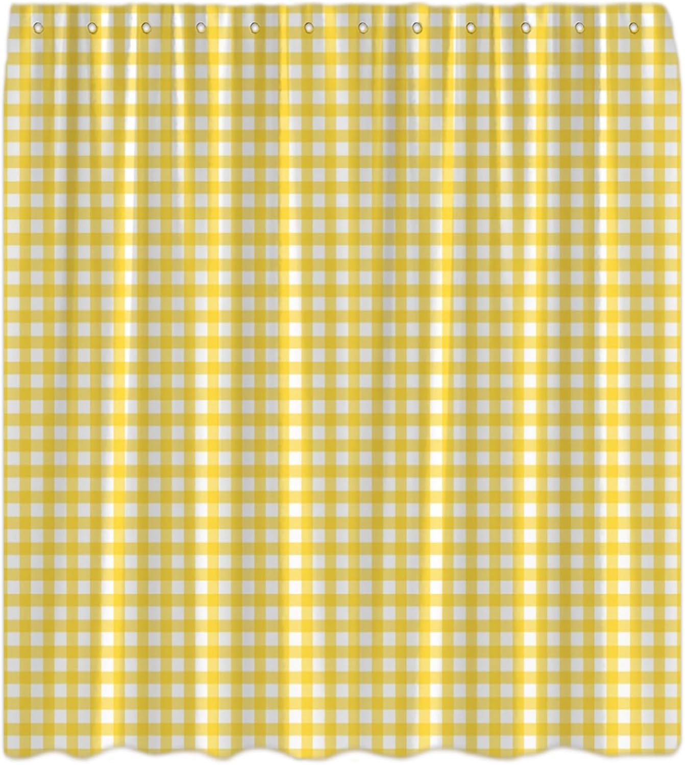 Blue Plaid Shower Curtain Vintage Farmhouse Buffalo Check Boho Checkered Country Bath Curtain with Hooks