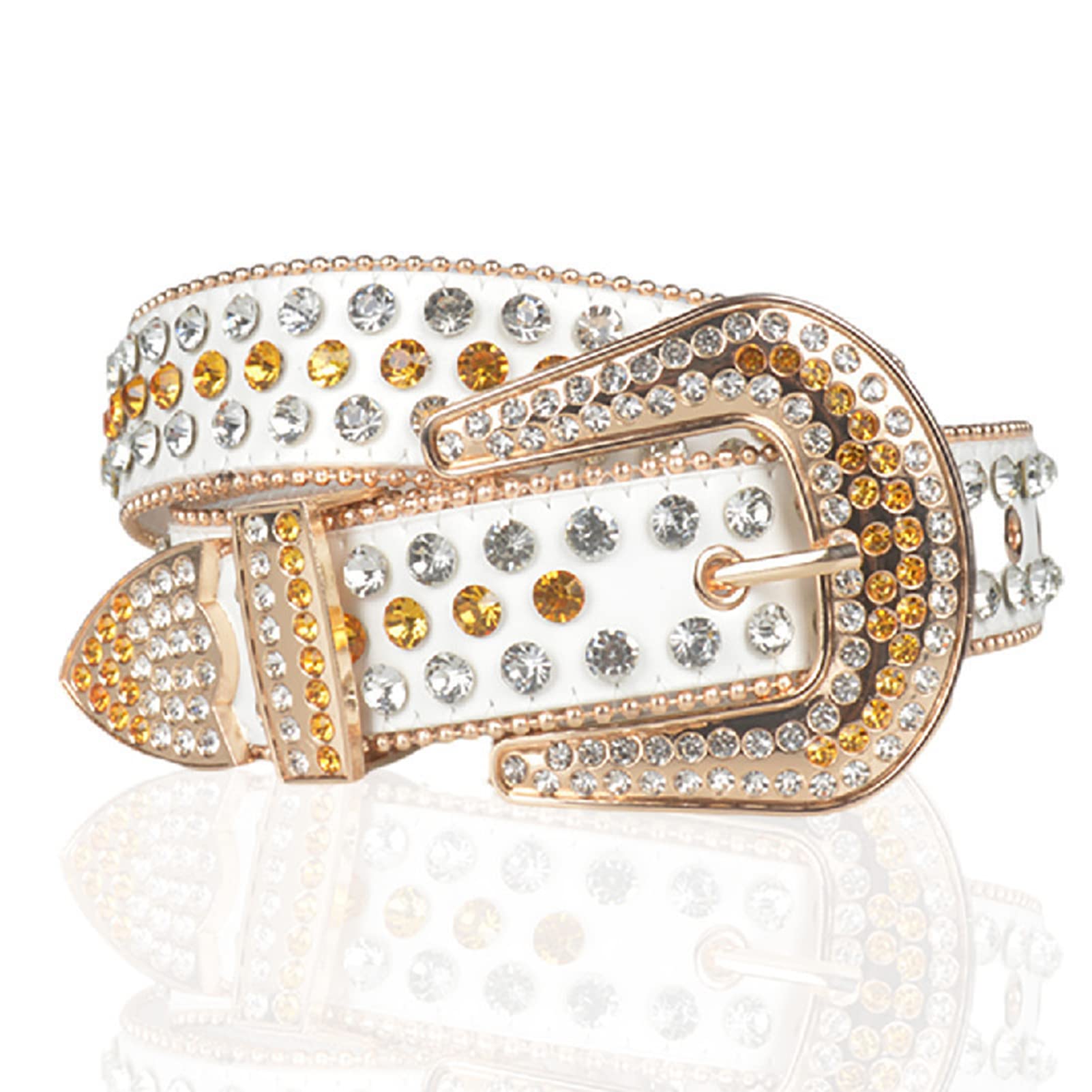 Ceinture cuir strass de qualité supérieure style cow-girl pour sublimer vos jeans