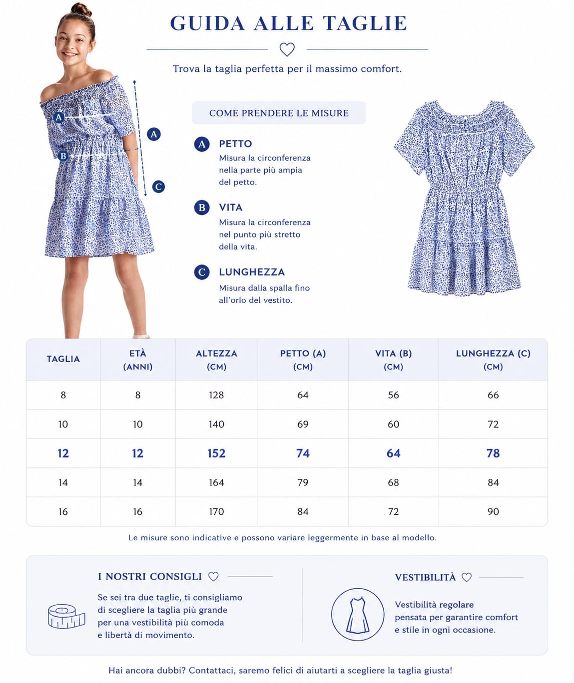 Mayoral Vestito Bambina Elegante Estivo Floreale Blu 10-16 Anni – Abito Ragazza Casual Chic Fashion Premium off Shoulder
