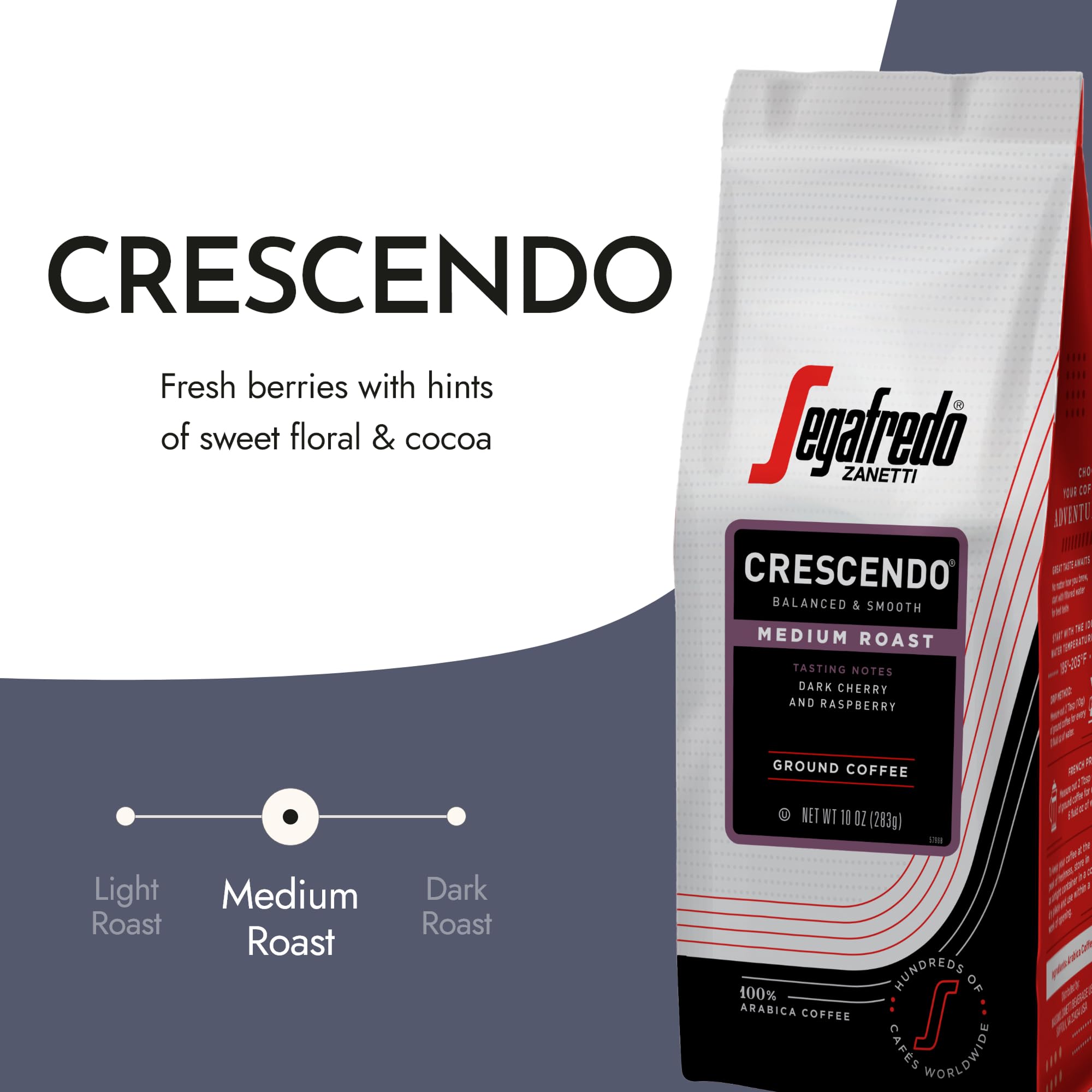 Amazon.com : Segafredo Zanetti Ground Coffee - Crescendo, 6-Pack