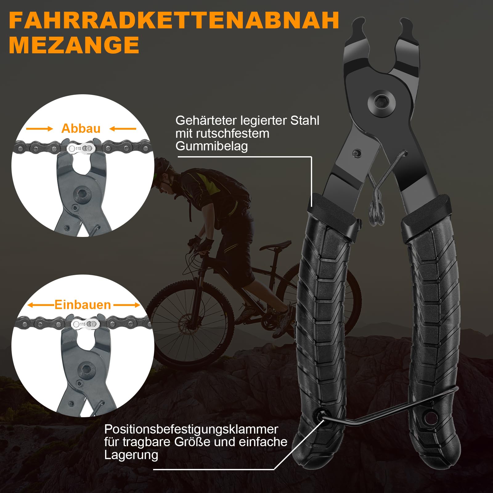MOERAE Fahrradketten-Werkzeugset – Kettennieter, Zange, Lehre & 4 Kettenschlösser Für 6–12-fach