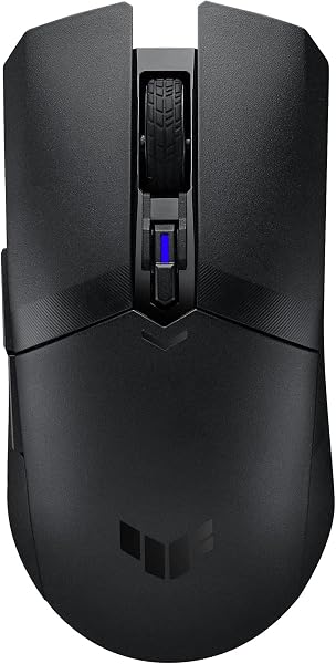 ASUS TUF Gaming M4 Wireless Gaming Mouse, dual wireless modes – Bluetooth/RF 2.4 GHz, 12,000 DPI Optical Sensor, 6 Programmable Buttons, PBT top cover with ASUS Antibacterial Guard, Black