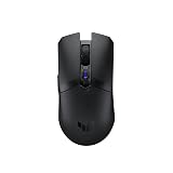 ASUS TUF Gaming M4 Wireless Gaming Mouse, dual wireless modes – Bluetooth/RF 2.4 GHz, 12,000 DPI Optical Sensor, 6 Programmable Buttons, PBT top cover with ASUS Antibacterial Guard, Black