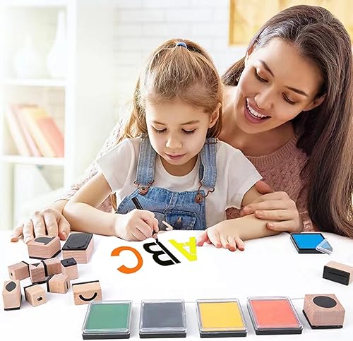 Miniatura 7 de Mossdecal Plantillas de letras de plástico reutilizable de 2 pulgadas, 70 plantillas de símbolos numéricos del alfabeto para pintar en madera,