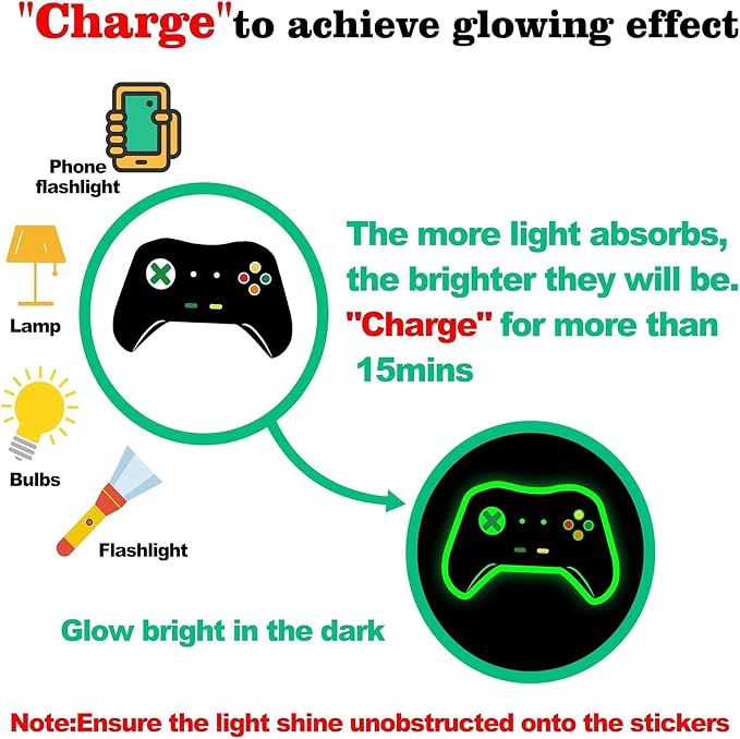 Vinilo Decorativo Gamer Glow en la Oscuridad Verde miniatura 3