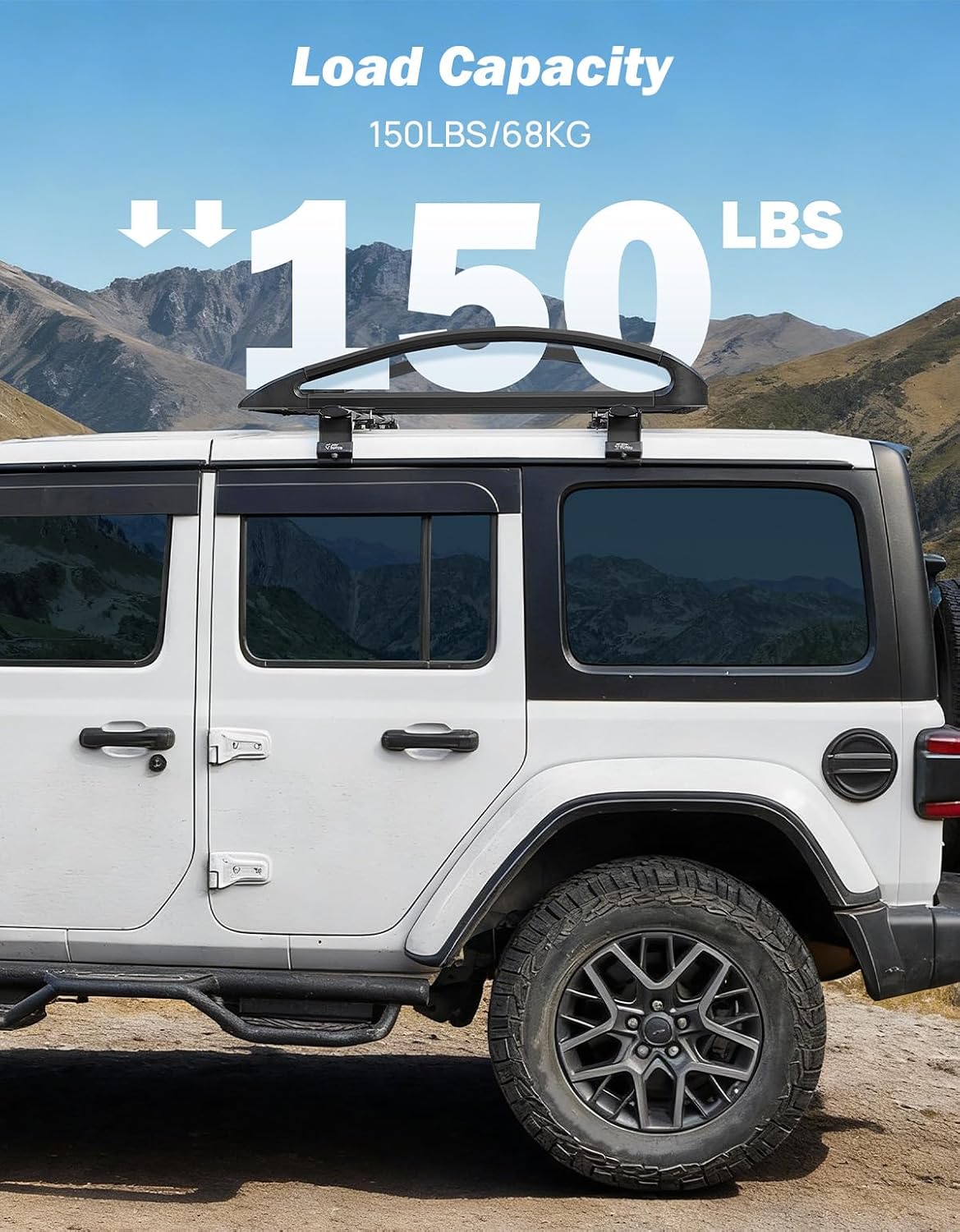 JOYTUTUS Rust-Resistant Aluminum Roof Cargo Basket, 47" x 40" x 8", Lightweight Roof Rack Carrier, Universal Roof Cargo Basket with 150 lbs Load Capacity, Fits SUVs, Trucks, and Cars, Black