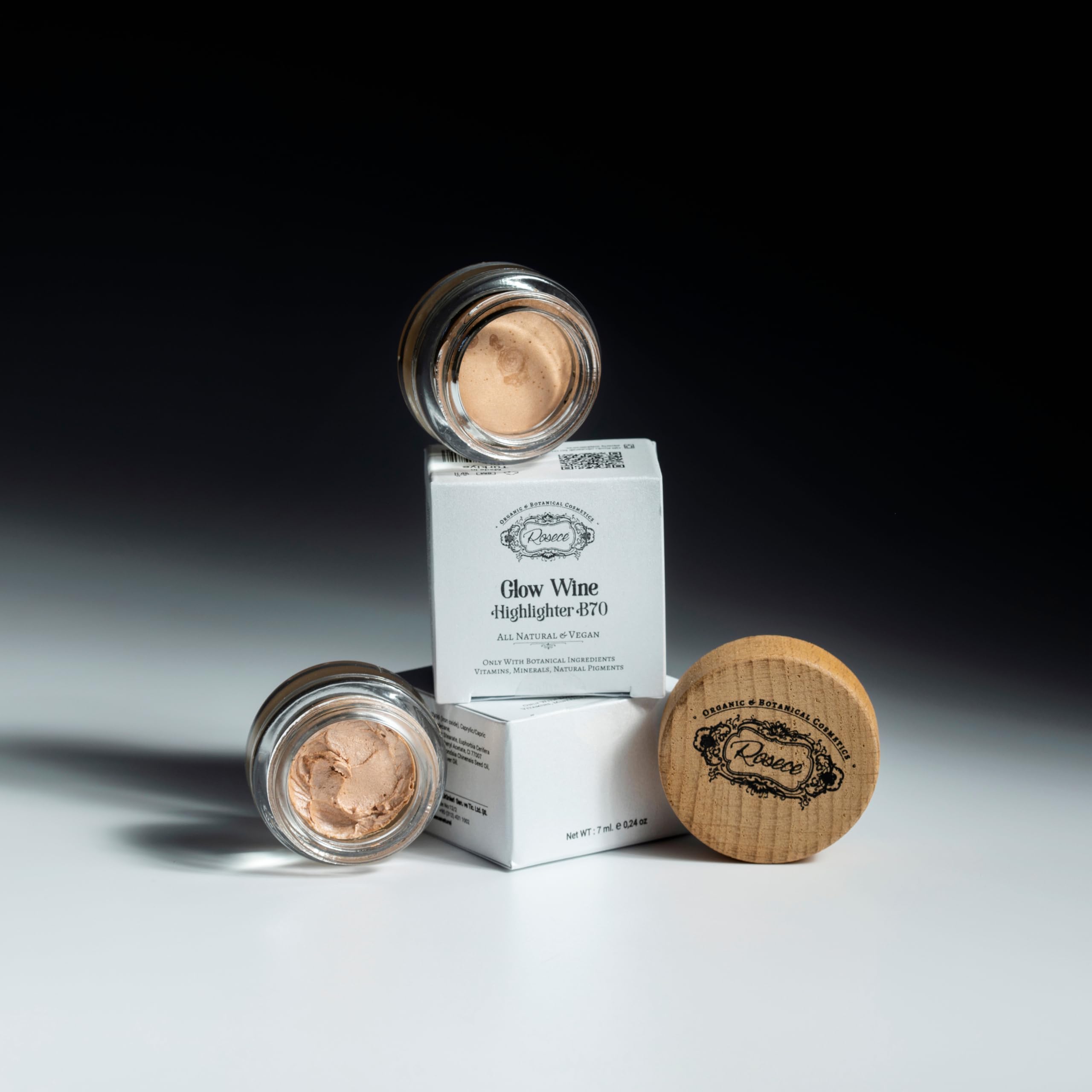 ROSECE Glow Highlighter| Only with Botanical Ingredients Vitamins Minerals Natural Pigments| 100% Natural, Vegan and Cruelty-Free | Illuminator Makeup